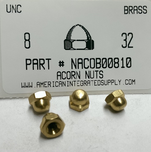 #8-32 ACORN CAP NUT BRASS