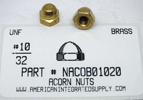 #10-32 ACORN CAP NUT BRASS