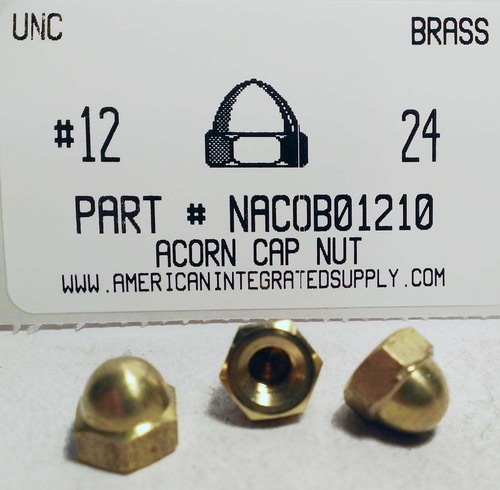 #12-24 ACORN CAP NUT BRASS