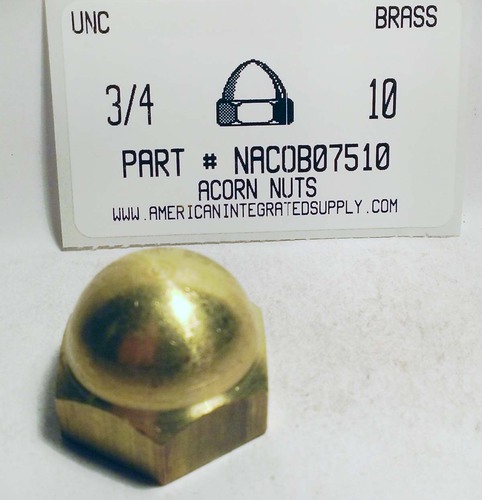 3/4-10 ACORN CAP NUT BRASS