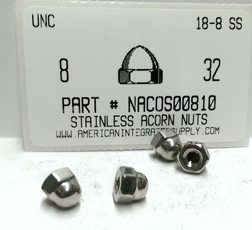 #8-32 ACORN CAP NUT 18-8 STAINLESS STEEL