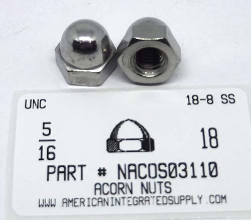 5/16-18 ACORN CAP NUT 18-8 STAINLESS STEEL