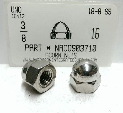 3/8-16 ACORN CAP NUT 18-8 STAINLESS STEEL