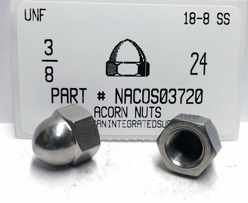 3/8-24 ACORN CAP NUT 18-8 STAINLESS STEEL