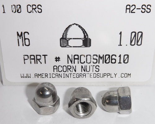 M6-1.00 ACORN CAP NUT A2 STAINLESS STEEL D1587