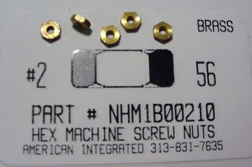 #2-56 HEX MACHINE SCREW NUT BRASS