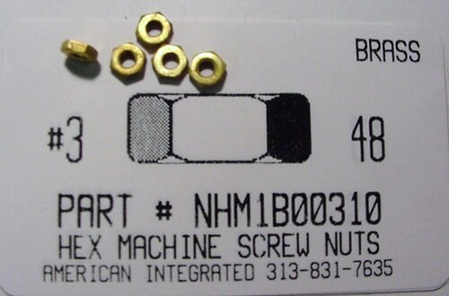 #3-48 HEX MACHINE SCREW NUT BRASS