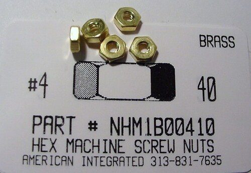 #4-40 HEX MACHINE SCREW NUT BRASS