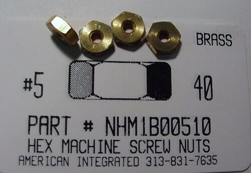 #5-40 HEX MACHINE SCREW NUT BRASS