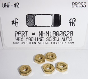 #6-40 HEX MACHINE SCREW NUT BRASS