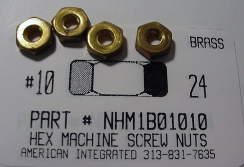 #10-24 HEX MACHINE SCREW NUT BRASS