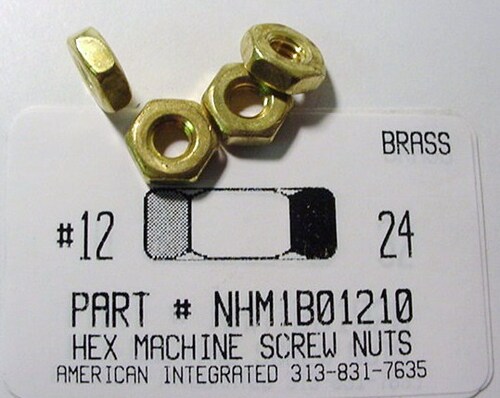 #12-24 HEX MACHINE SCREW NUT BRASS