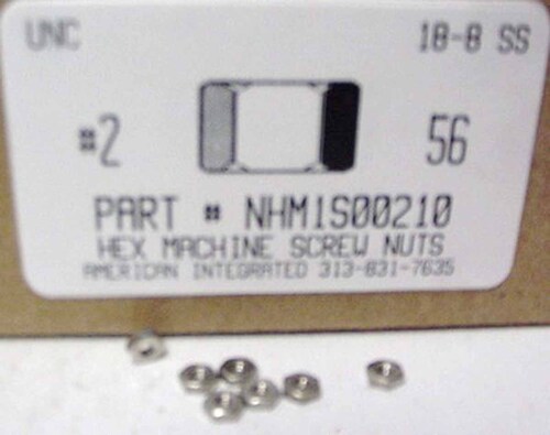 #2-56 HEX MACHINE SCREW NUT 18-8 STAINLESS STEEL