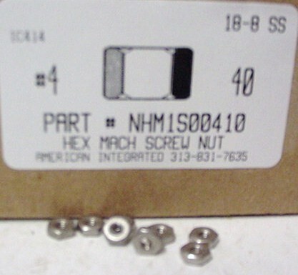 #4-40 HEX MACHINE SCREW NUT 18-8 STAINLESS STEEL