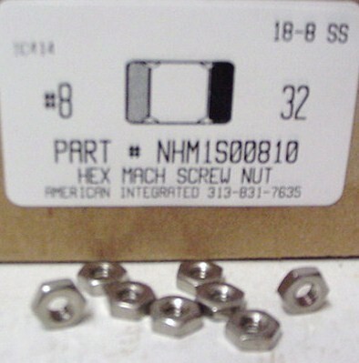 #8-32 HEX MACHINE SCREW NUT 18-8 STAINLESS STEEL