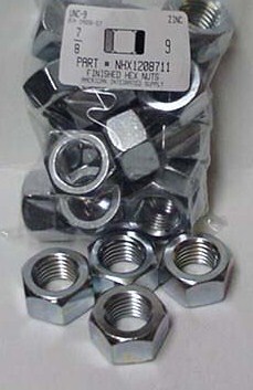 7/8-9 FINISHED HEX NUT ASTM A563 GRADE A STEEL ZINC PLATED