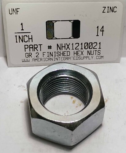 1-14 FINISHED HEX NUT ASTM A563 GRADE A STEEL ZINC PLATED