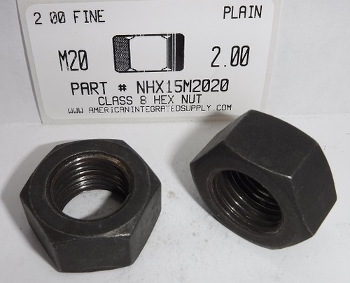 M20-2.00 FINISHED HEX NUT CLASS 8 STEEL PLAIN D934