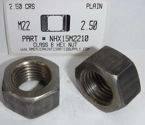 M22-2.50 FINISHED HEX NUT CLASS 8 STEEL PLAIN