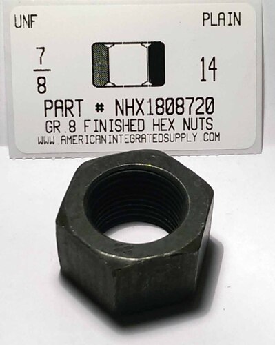 7/8-14 FINISHED HEX NUT GRADE 8  STEEL PLAIN