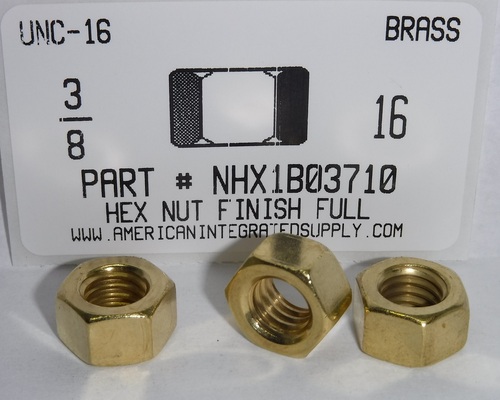 3/8-16 FINISHED HEX NUT BRASS