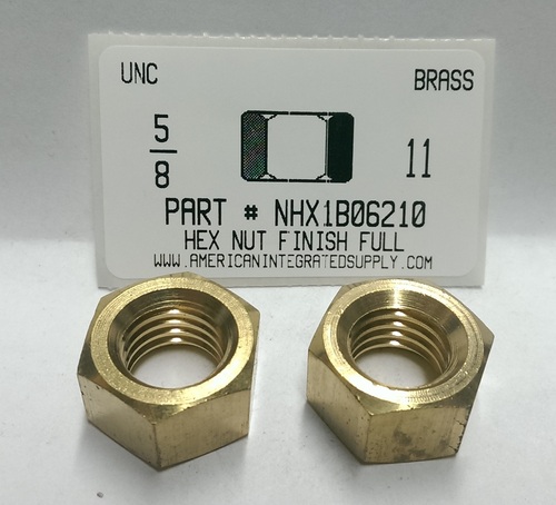 5/8-11 FINISHED HEX NUT BRASS