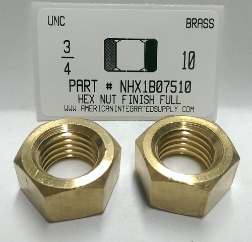 3/4-10 FINISHED HEX NUT BRASS