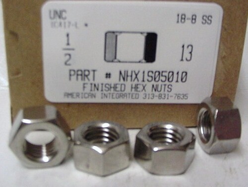 1/2-13 FINISHED HEX NUT 18-8 STAINLESS STEEL