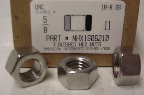 5/8-11 FINISHED HEX NUT 18-8 STAINLESS STEEL