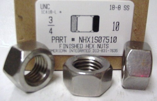 3/4-10 FINISHED HEX NUT 18-8 STAINLESS STEEL