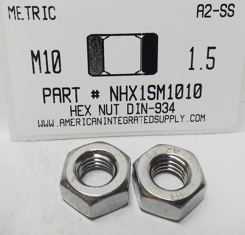 M10-1.50 HEX NUT A2 STAINLESS STEEL