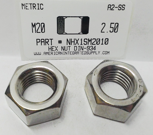 M20-2.50 HEX NUT A2 STAINLESS STEEL