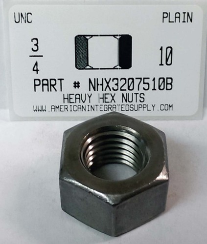 3/4-10 FINISHED HEAVY HEX NUT STEEL PLAIN