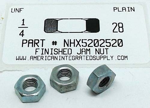 1/4-28 HEX JAM NUT STEEL PLAIN