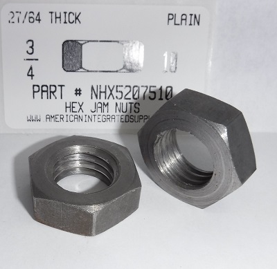 3/4-10 FINISHED HEX JAM NUT STEEL PLAIN