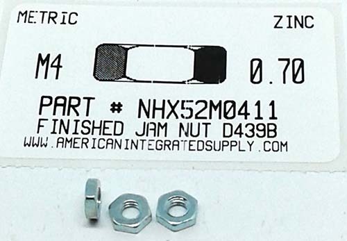 M4-.70 HEX JAM NUT STEEL ZINC D439B