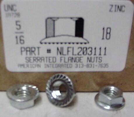 5/16-18 HEX SERRATED FLANGE LOCKNUT CASE HARDENED STEEL ZINC PLATED