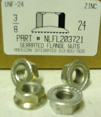 3/8-24 HEX SERRATED FLANGE LOCKNUT CASE HARDENED STEEL ZINC PLATED