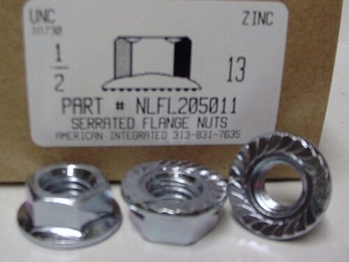 1/2-13 HEX SERRATED FLANGE LOCKNUT CASE HARDENED STEEL ZINC PLATED