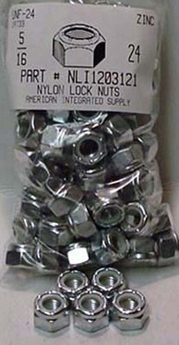 5/16-24 HEX NYLON INSERT LOCK NUT NE SERIES STEEL ZINC PLATED