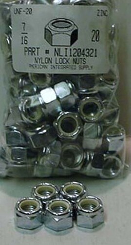 7/16-20 HEX NYLON INSERT LOCK NUT NE SERIES STEEL ZINC PLATED