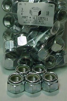 3/4-10 HEX NYLON INSERT LOCK NUT NE SERIES STEEL ZINC PLATED