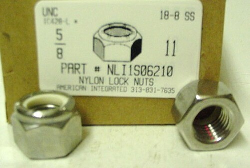 5/8-11 HEX NYLON INSERT LOCKNUT 18-8 STAINLESS STEEL