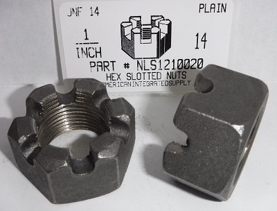 1-14 HEX SLOTTED NUT STEEL PLAIN