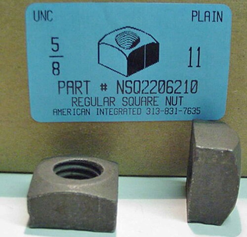 5/8-11 REGULAR SQUARE NUT STEEL PLAIN