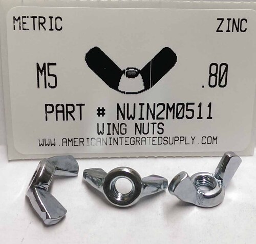 M5-.80 WING NUT STEEL ZINC PLATED D315