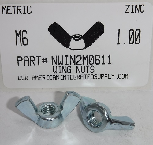 M6-1.00 WING NUT STEEL ZINC PLATED D315