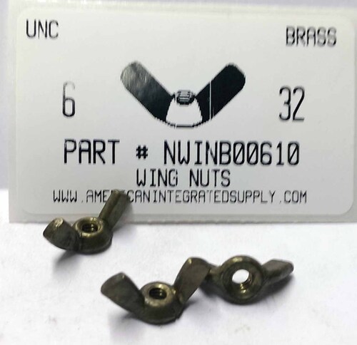 #6-32 WING NUT SOLID BRASS