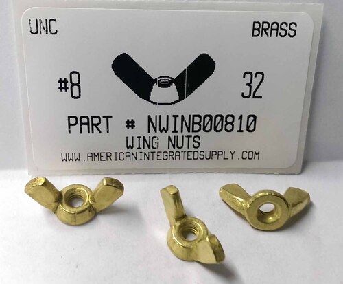 #8-32 WING NUT SOLID BRASS