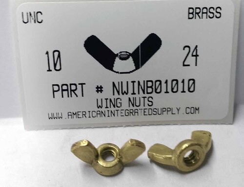 #10-24 WING NUT SOLID BRASS